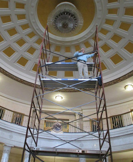 Chandelier Restoration: Mass Mutual Headquarters